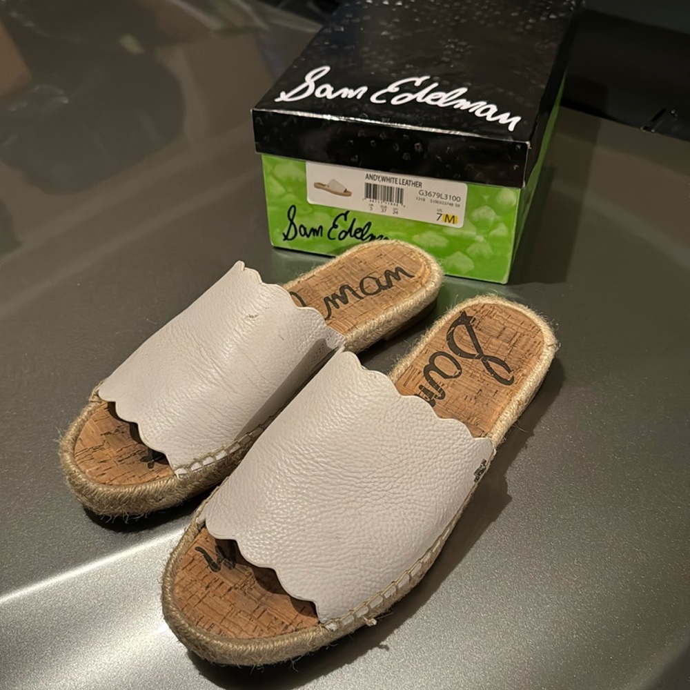 Sam Edelman - Andy white leather sandals